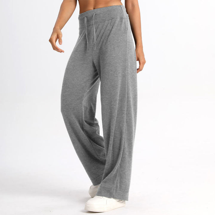 Olivenorma Wide Leg High Waist Drawstring Long Women's  Pants - Gray - XL - image 11