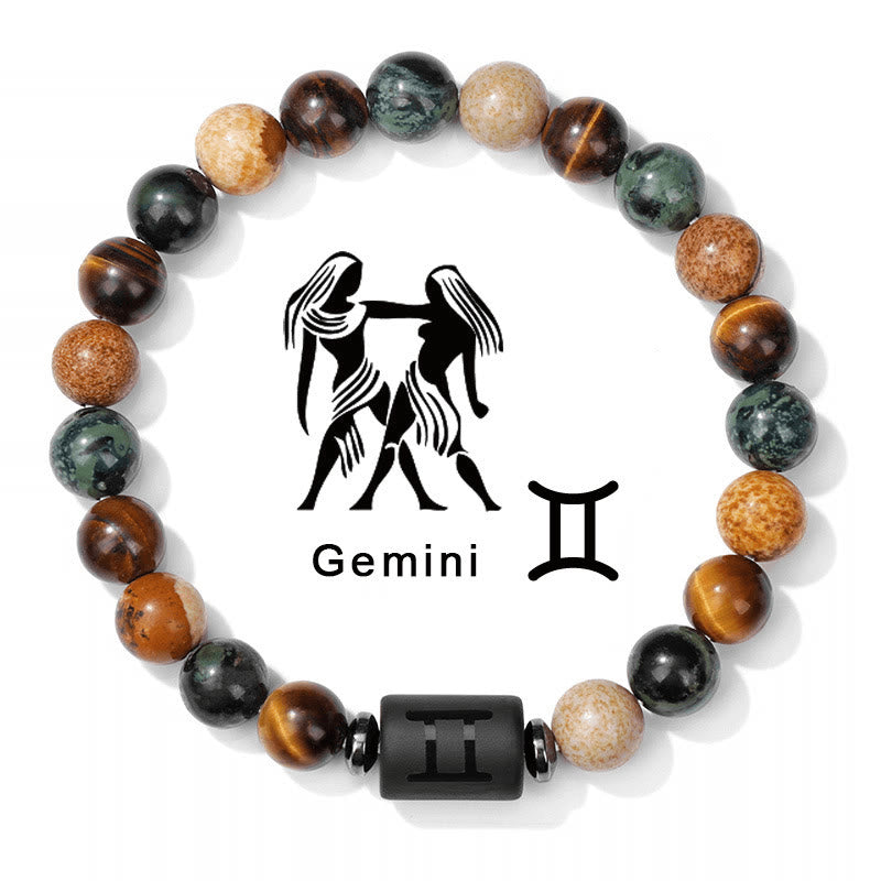 FREE Today: 12 Constellations Natural Jasper Divine Personalization Zodiac Beaded Bracelet - image 4