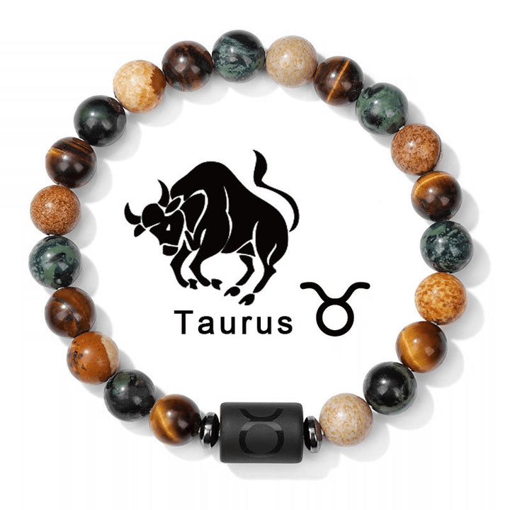 FREE Today: 12 Constellations Natural Jasper Divine Personalization Zodiac Beaded Bracelet - image 3