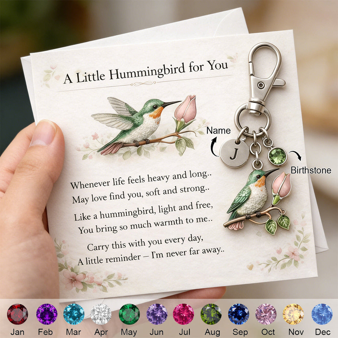 FREE Today: A Little Hummingbird for You Keychain - Personalized Filled with Love & Comfort Brithstone Keychain - Mother's Day Gift - image 3