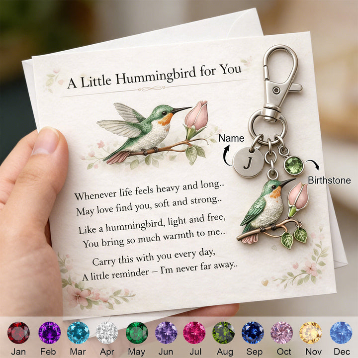 FREE Today: A Little Hummingbird for You Keychain - Personalized Filled with Love & Comfort Brithstone Keychain - Mother's Day Gift - image 3