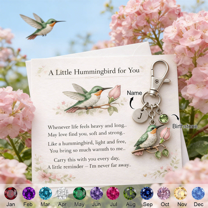FREE Today: A Little Hummingbird for You Keychain - Personalized Filled with Love & Comfort Brithstone Keychain - Mother's Day Gift - image 7