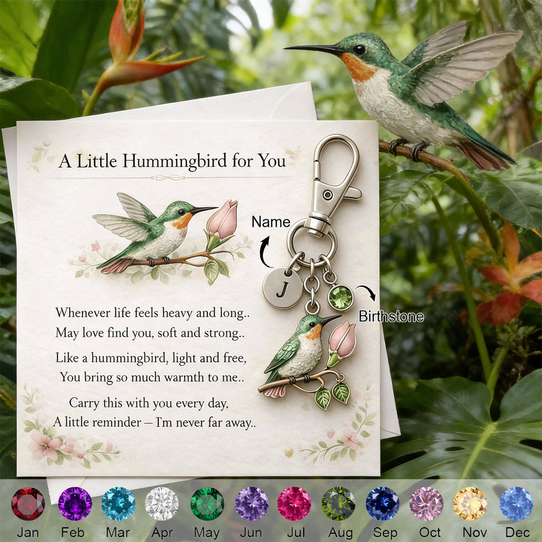 FREE Today: A Little Hummingbird for You Keychain - Personalized Filled with Love & Comfort Brithstone Keychain - Mother's Day Gift - image 9