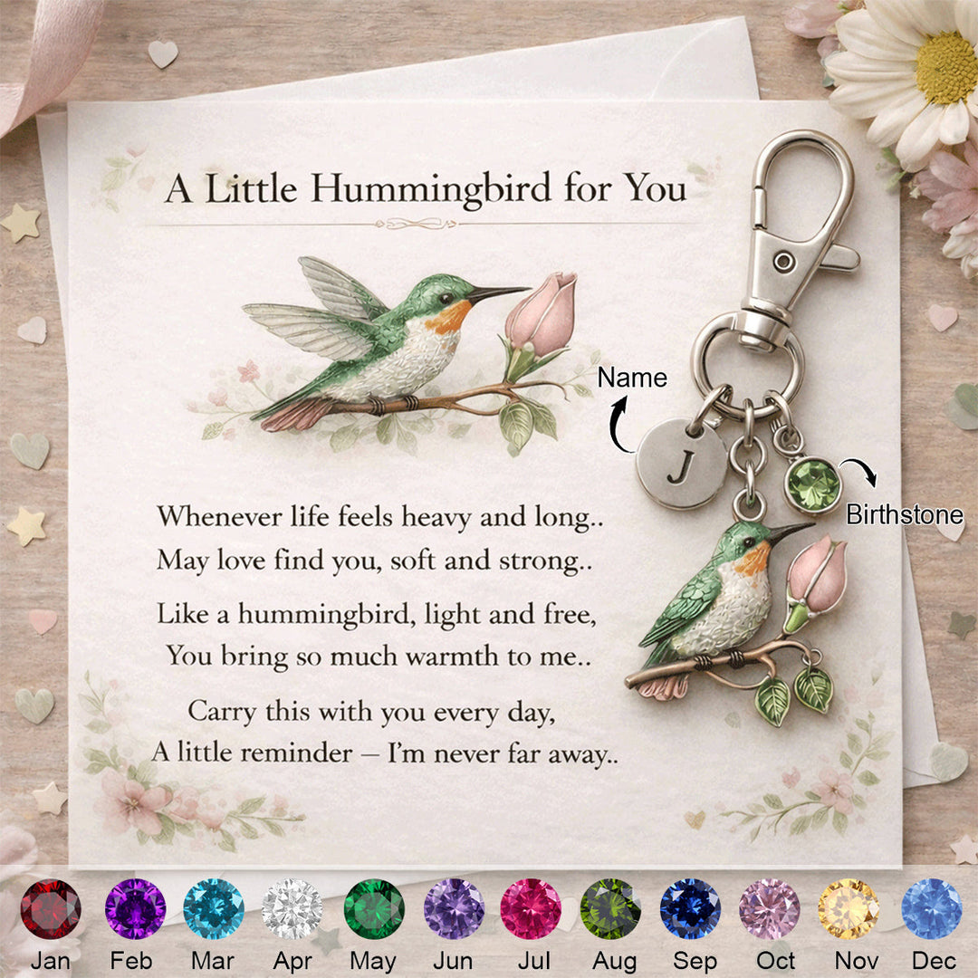 FREE Today: A Little Hummingbird for You Keychain - Personalized Filled with Love & Comfort Brithstone Keychain - Mother's Day Gift - Z - 1 Birthstone - image 0