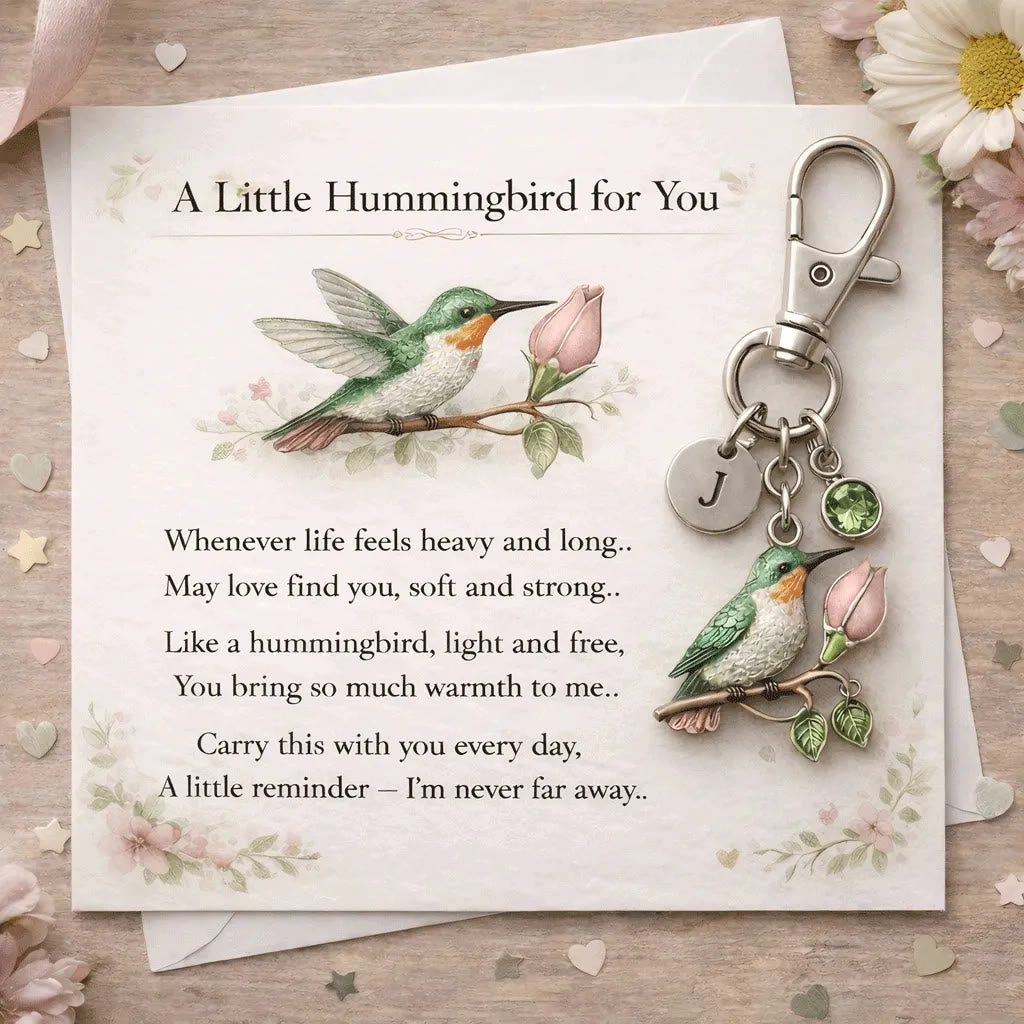 FREE Today: A Little Hummingbird for You Keychain - Personalized Filled with Love & Comfort Brithstone Keychain - Mother's Day Gift - image 8
