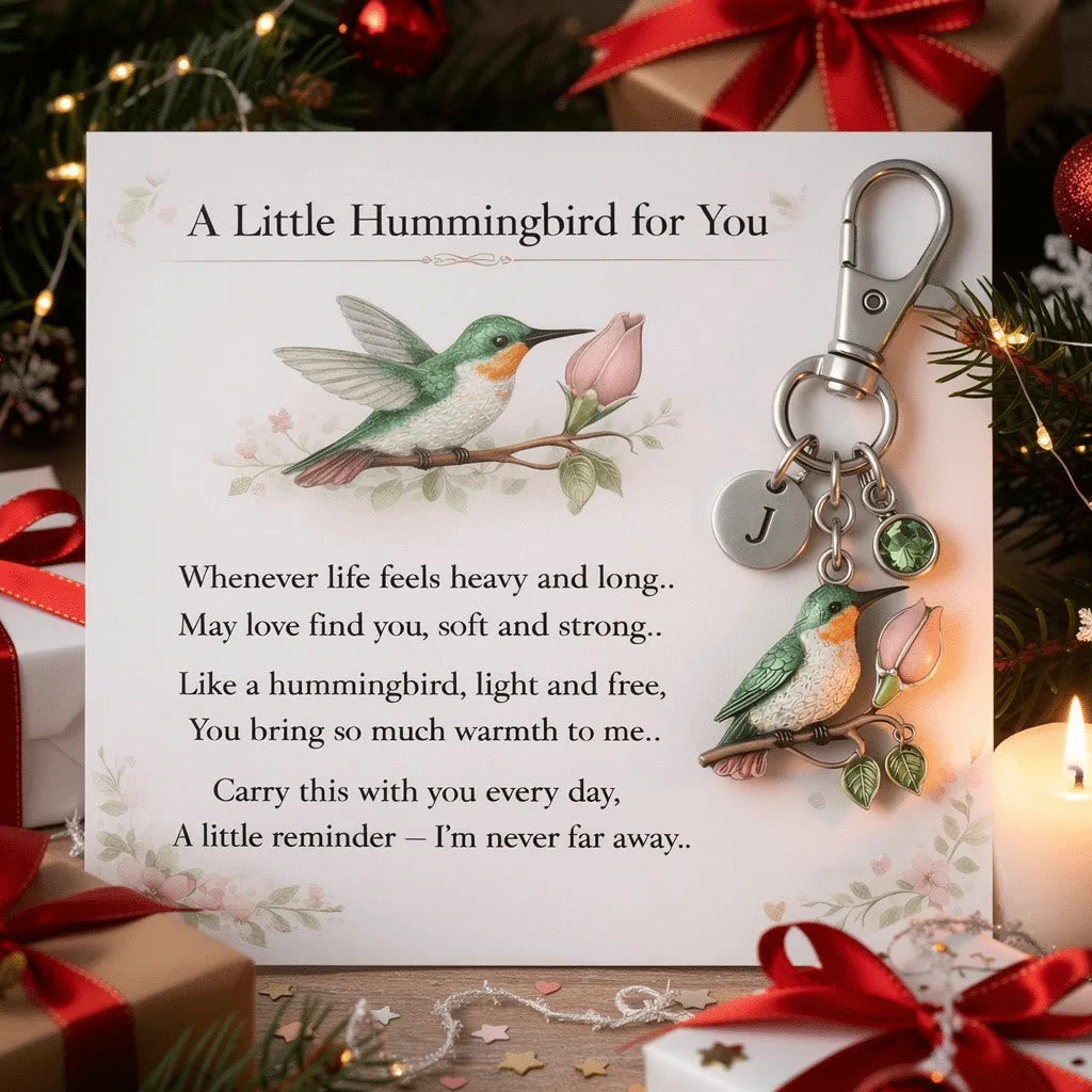 FREE Today: A Little Hummingbird for You Keychain - Personalized Filled with Love & Comfort Brithstone Keychain - Mother's Day Gift - image 4