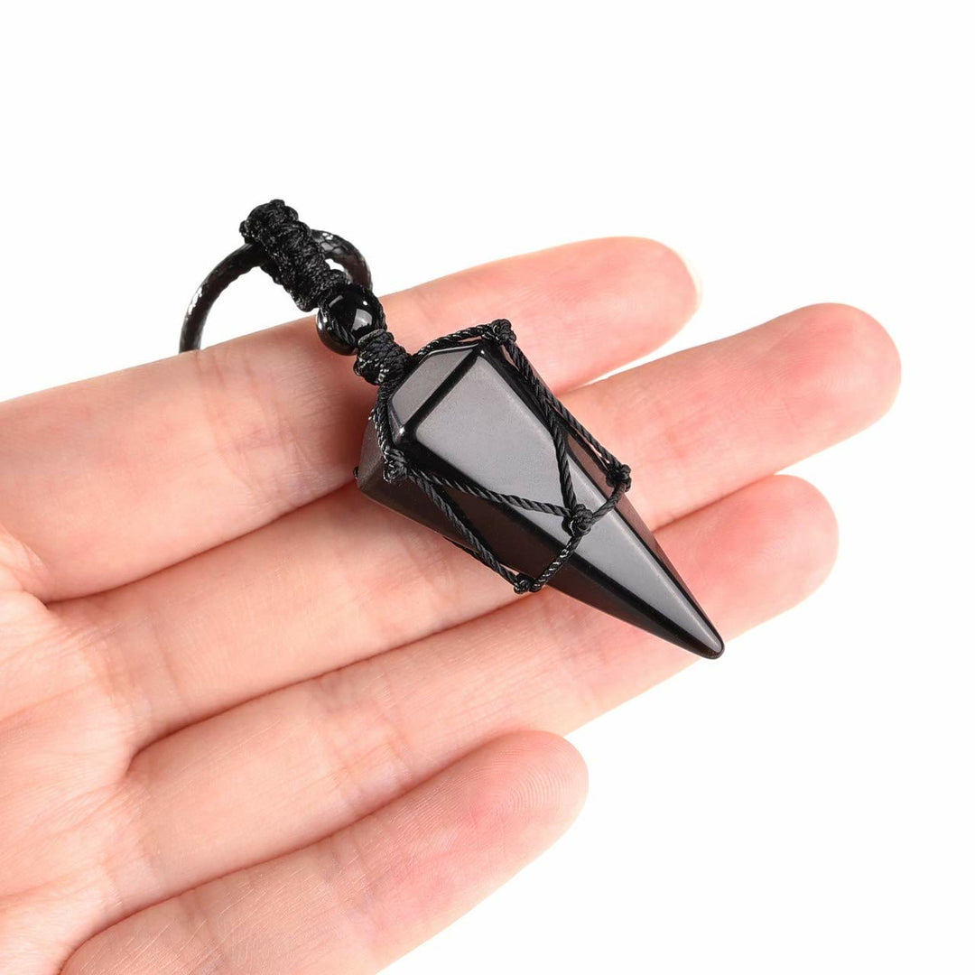 FREE Today: Black obsidian - Healing Crystal Stone - Harnessing Spiritual Pendant Protection Energy Amulet Witchy Necklace - image 2