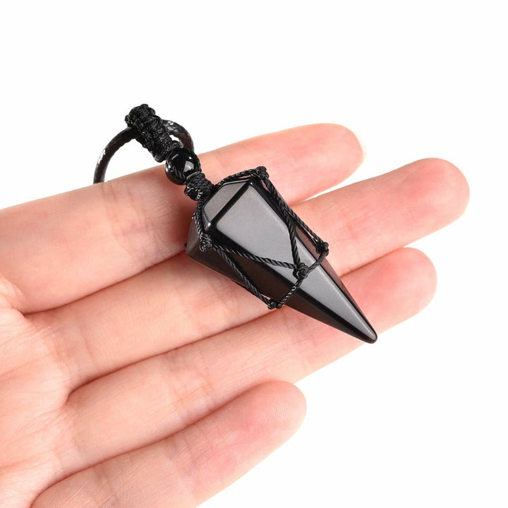 FREE Today: Black obsidian - Healing Crystal Stone - Harnessing Spiritual Pendant Protection Energy Amulet Witchy Necklace - image 2
