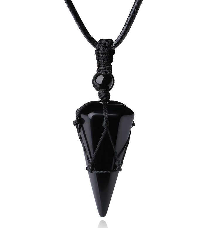 FREE Today: Black obsidian - Healing Crystal Stone - Harnessing Spiritual Pendant Protection Energy Amulet Witchy Necklace - Black Obsidian - image 0