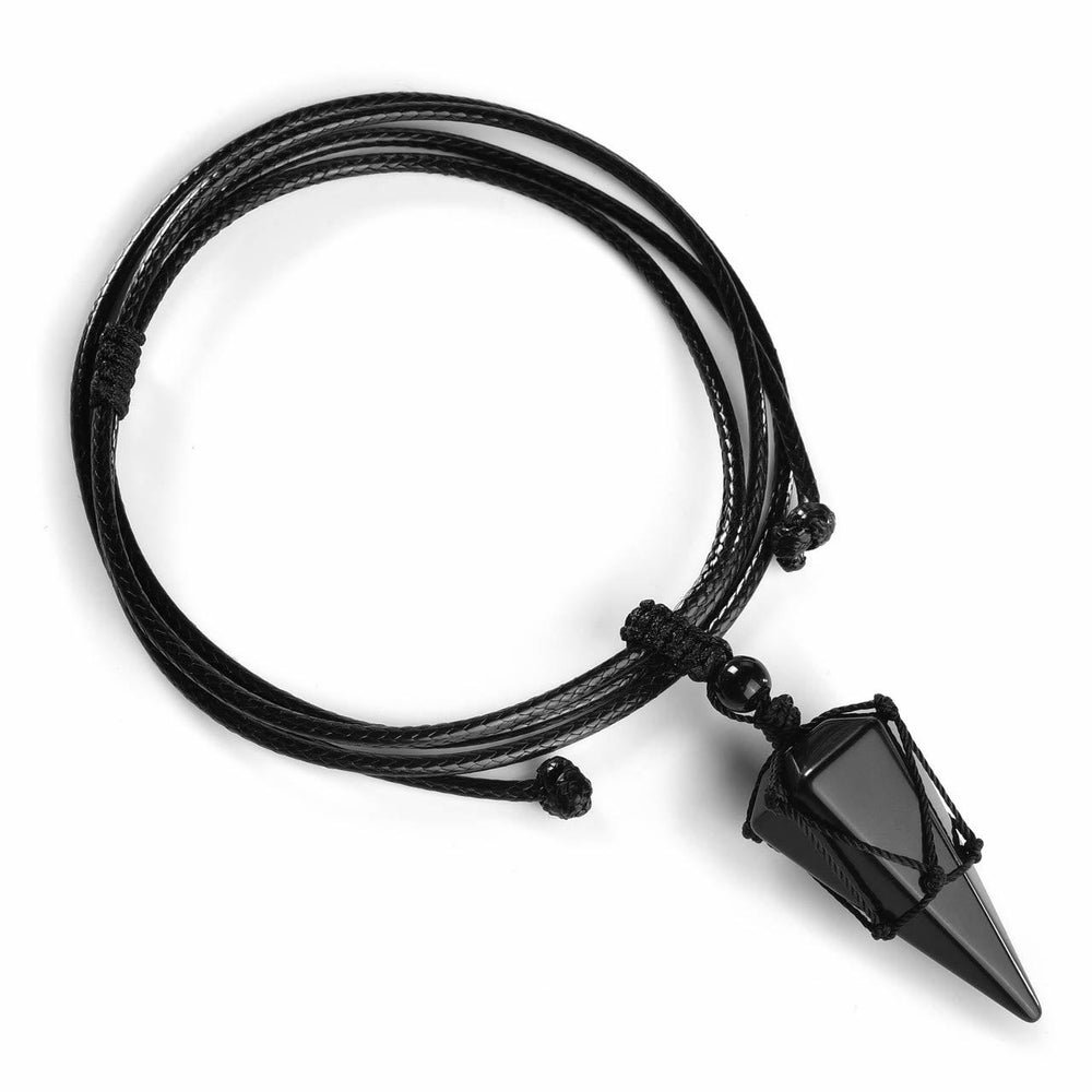 FREE Today: Black obsidian - Healing Crystal Stone - Harnessing Spiritual Pendant Protection Energy Amulet Witchy Necklace - image 1