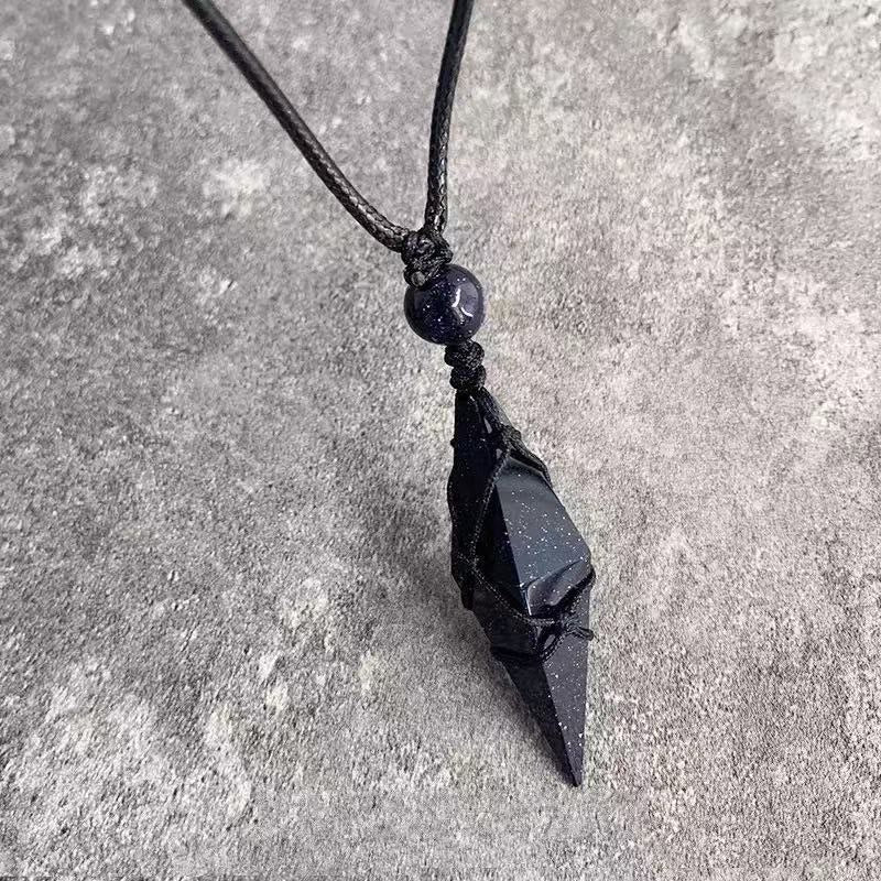 FREE Today: Black obsidian - Healing Crystal Stone - Harnessing Spiritual Pendant Protection Energy Amulet Witchy Necklace - Blue Sandstone - image 23
