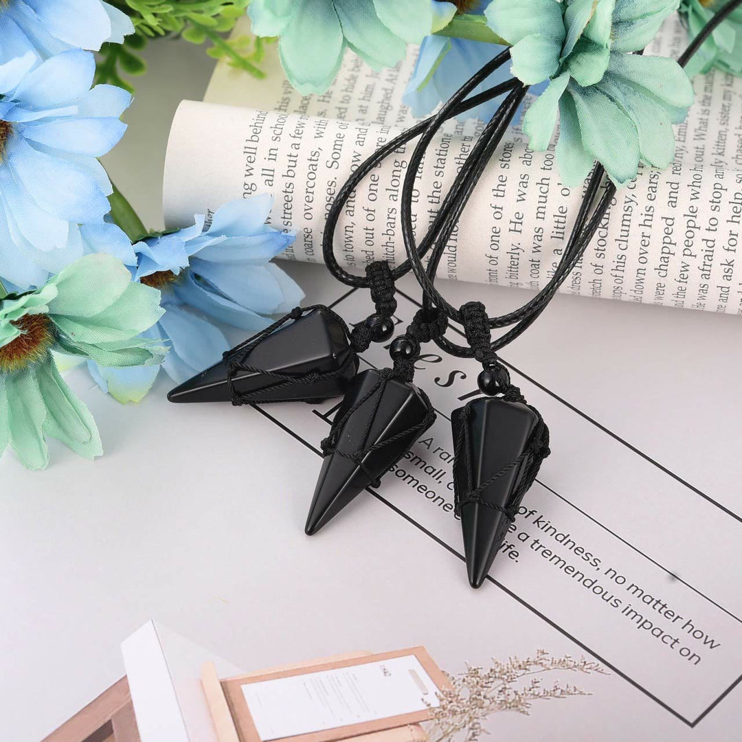 FREE Today: Black obsidian - Healing Crystal Stone - Harnessing Spiritual Pendant Protection Energy Amulet Witchy Necklace - image 4