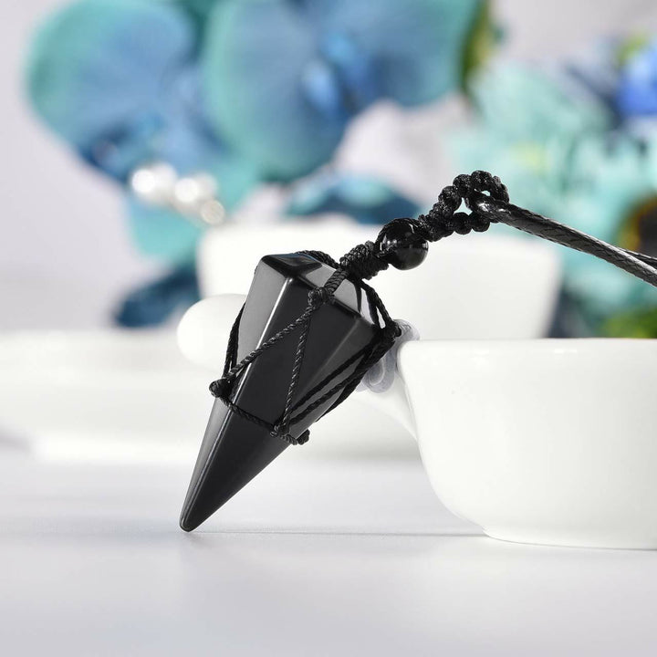 FREE Today: Black obsidian - Healing Crystal Stone - Harnessing Spiritual Pendant Protection Energy Amulet Witchy Necklace - image 3