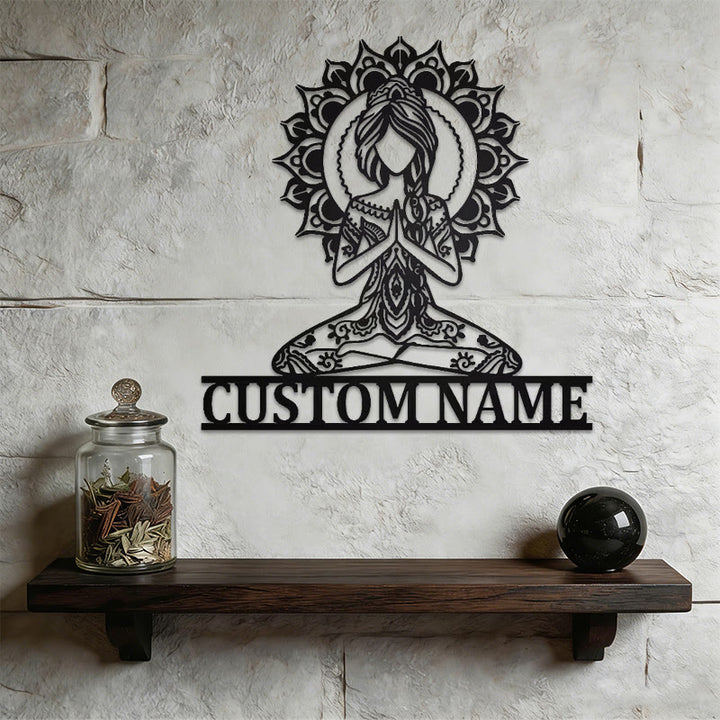 Olivenorma Meditative Lotus Mandala Metal Wall Decor - image 4