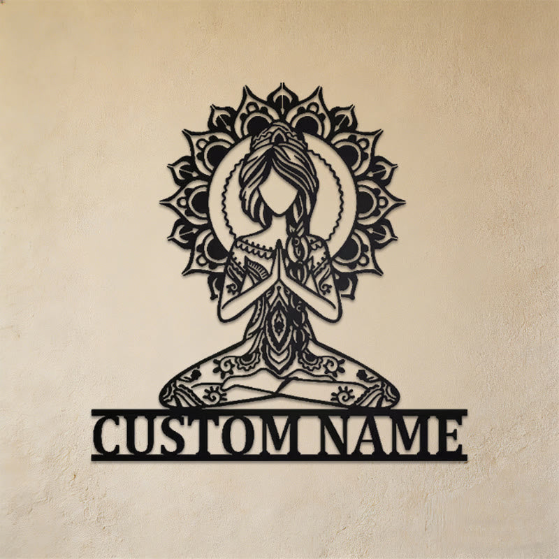 Olivenorma Meditative Lotus Mandala Metal Wall Decor - 38cm*38cm*1.2mm - image 0