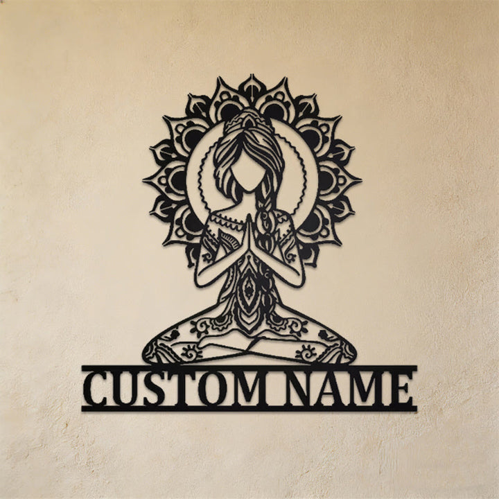 Olivenorma Meditative Lotus Mandala Metal Wall Decor - 38cm*38cm*1.2mm - image 0