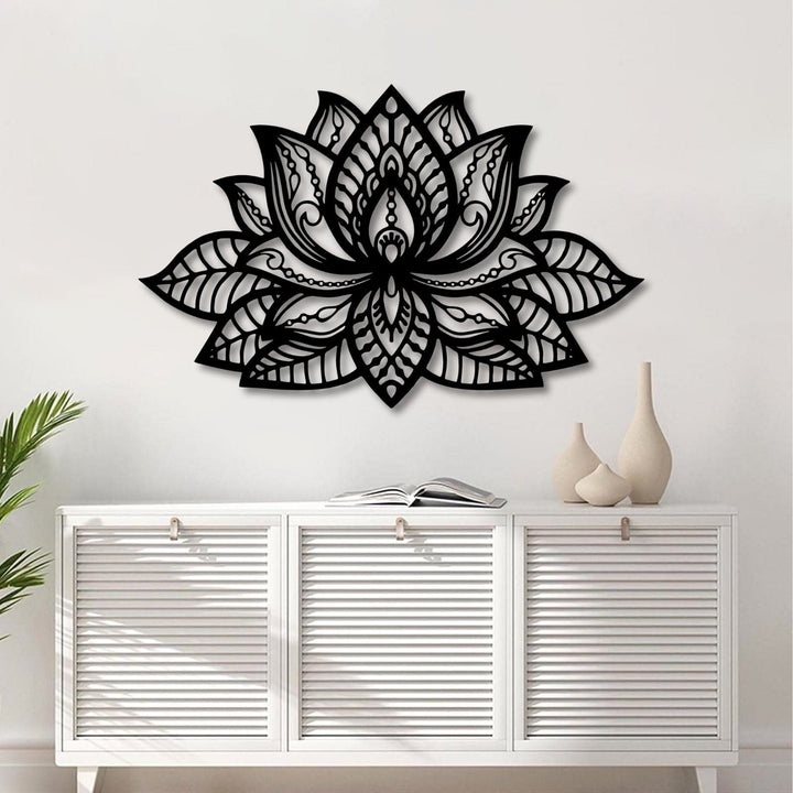 Olivenorma Boho Mandala Lotus Flower Metal Wall Decor - image 1