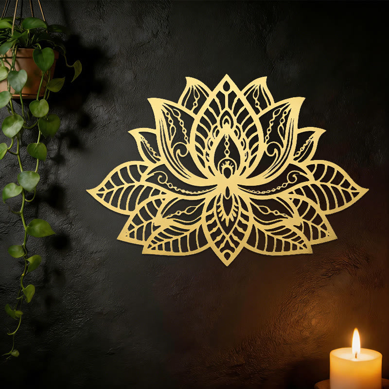 Olivenorma Boho Mandala Lotus Flower Metal Wall Decor - image 6