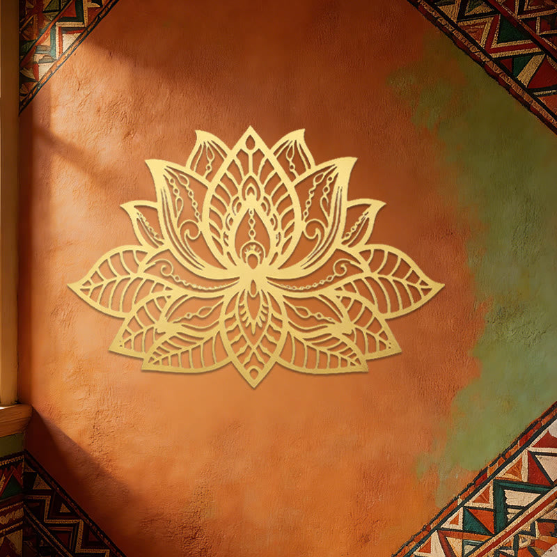Olivenorma Boho Mandala Lotus Flower Metal Wall Decor - image 5