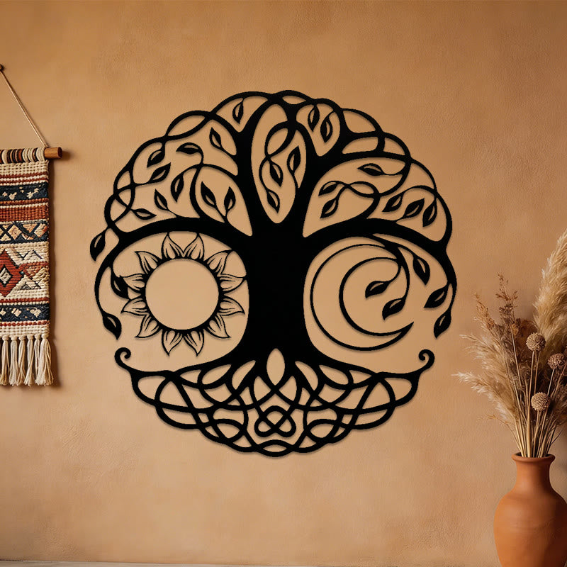 Olivenorma Sun Moon Tree Of Life Metal Wall Decor - Celtic Tree - image 0