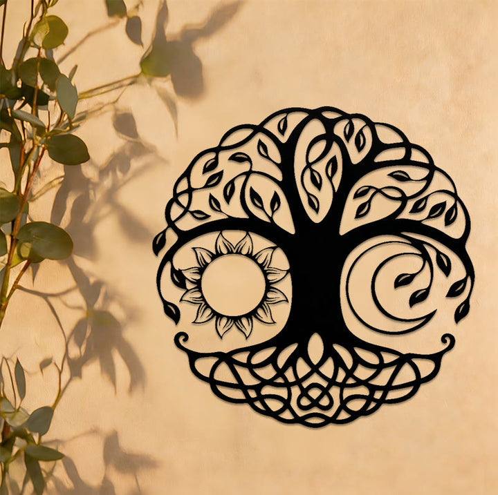 Olivenorma Sun Moon Tree Of Life Metal Wall Decor - image 2