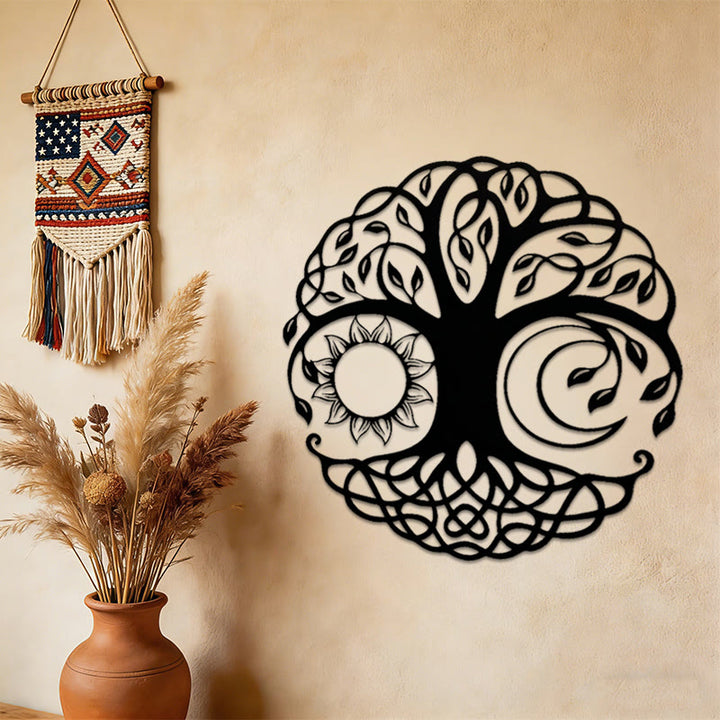 Olivenorma Sun Moon Tree Of Life Metal Wall Decor - image 3