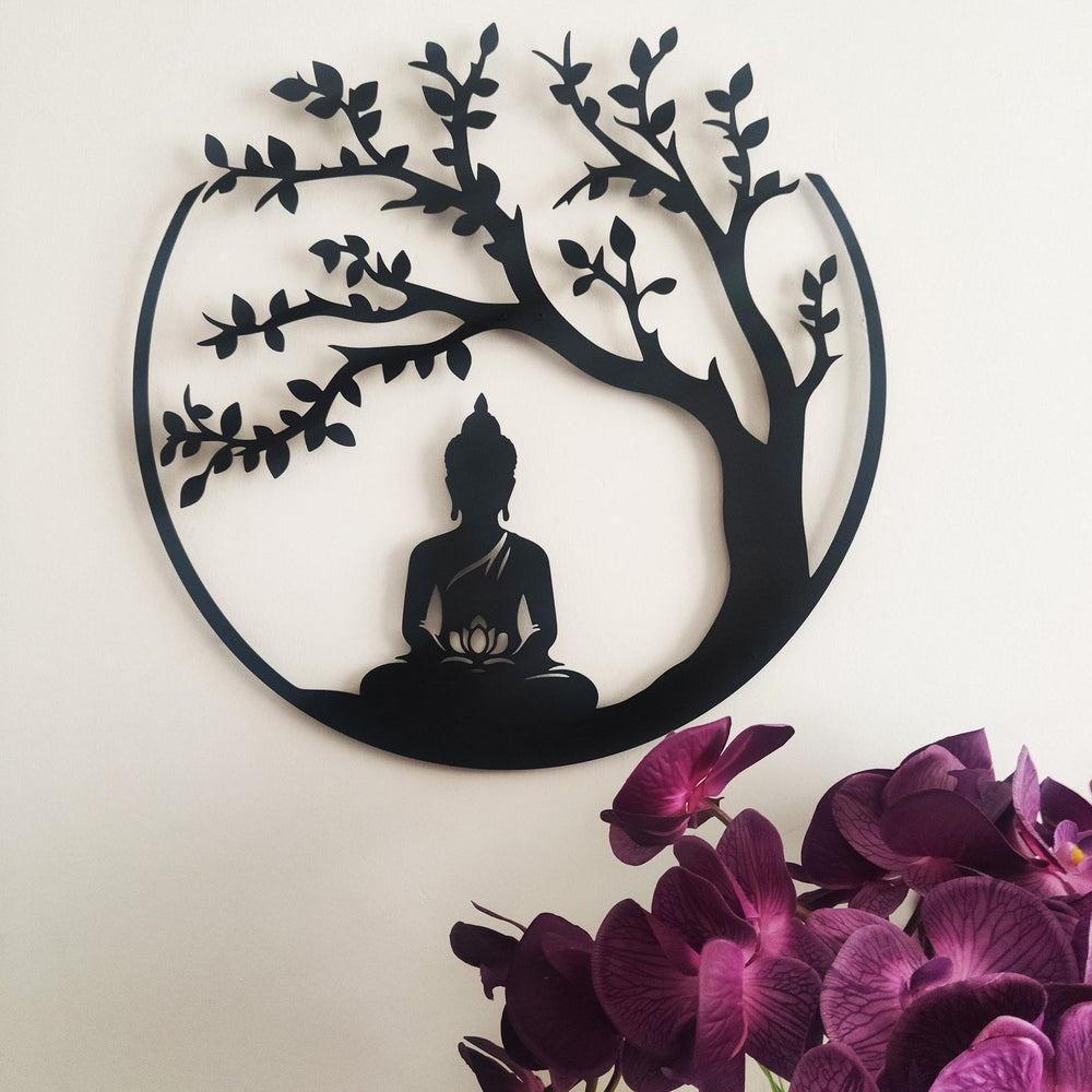 Olivenorma Buddha Under Bodhi Tree Metal Wall Decor - image 1