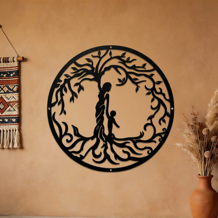 Olivenorma Mother And Children Tree of Life Metal Wall Decor - 1Kid - image 2