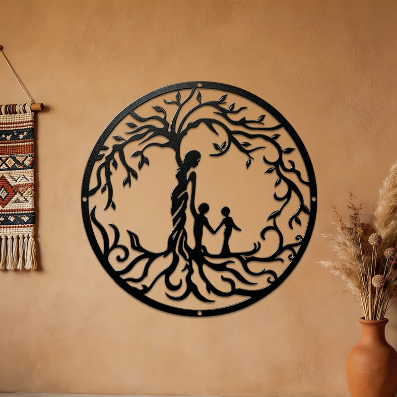 Olivenorma Mother And Children Tree of Life Metal Wall Decor - 2Kids - image 3