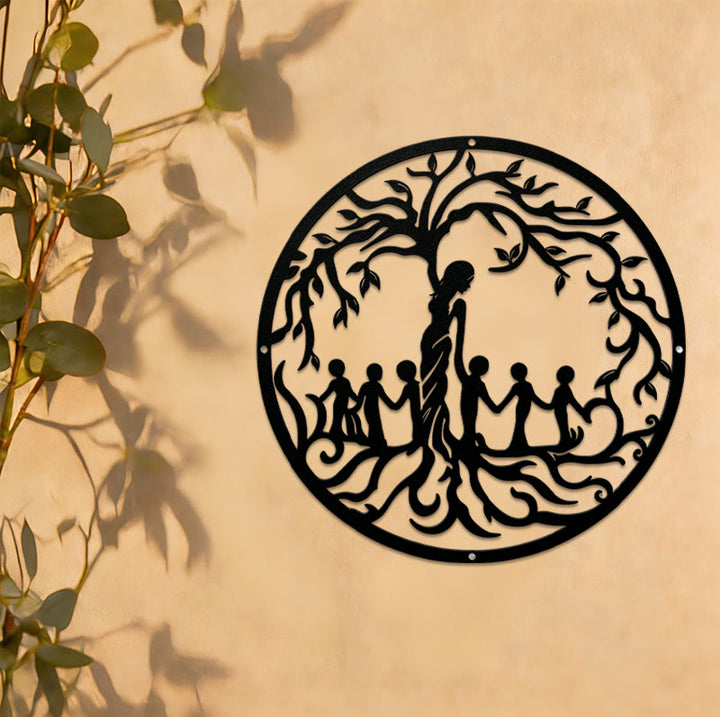 Olivenorma Mother And Children Tree of Life Metal Wall Decor - image 0