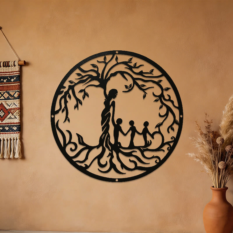 Olivenorma Mother And Children Tree of Life Metal Wall Decor - 3Kids - image 4
