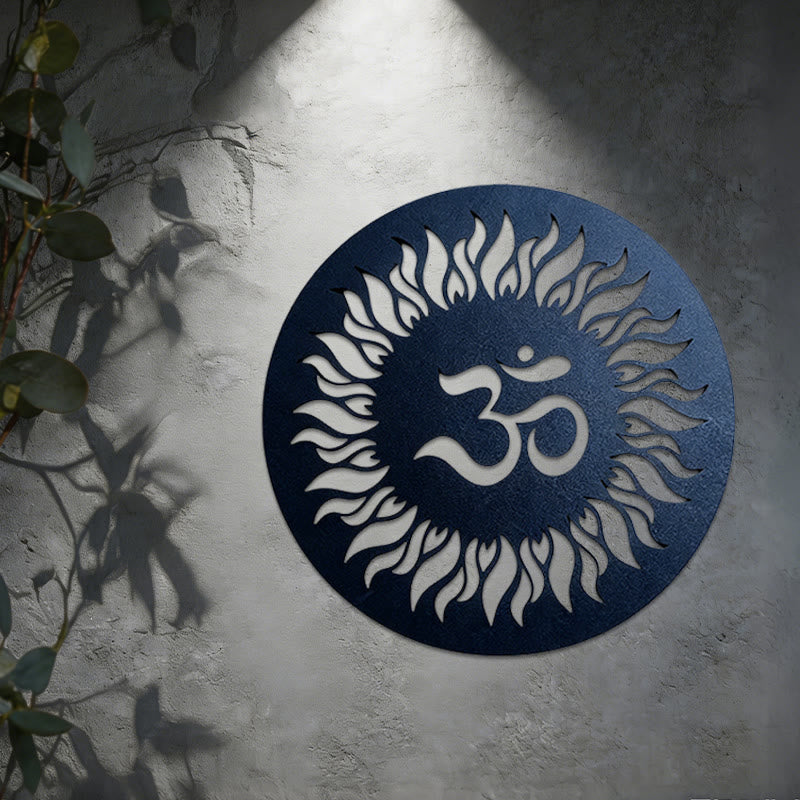 Olivenorma Om Symbol Sunburst Metal Wall Decor - image 4