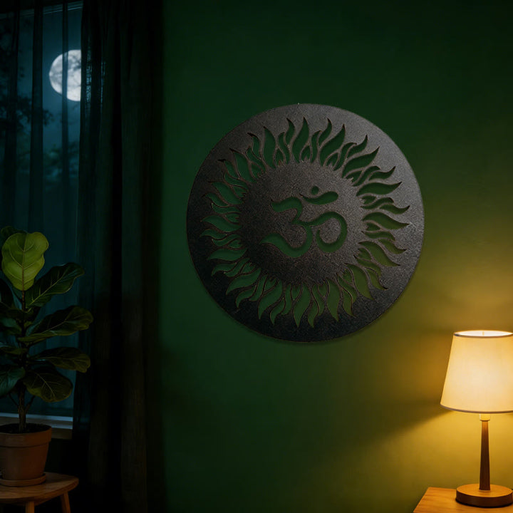 Olivenorma Om Symbol Sunburst Metal Wall Decor - image 3