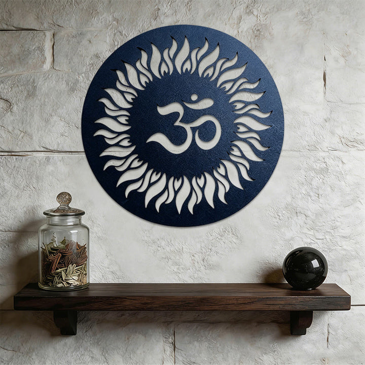 Olivenorma Om Symbol Sunburst Metal Wall Decor - 38cm*38cm*1.2mm - image 0