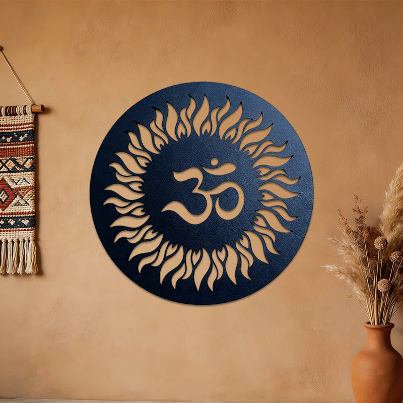 Olivenorma Om Symbol Sunburst Metal Wall Decor - image 1