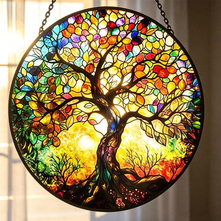 Olivenorma Colorful Tree of Life Stained Glass Sun Catcher - image 3