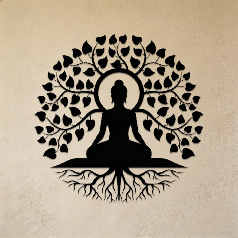 Olivenorma Buddha Under Bodhi Tree of Life Metal Wall Decor - image 2