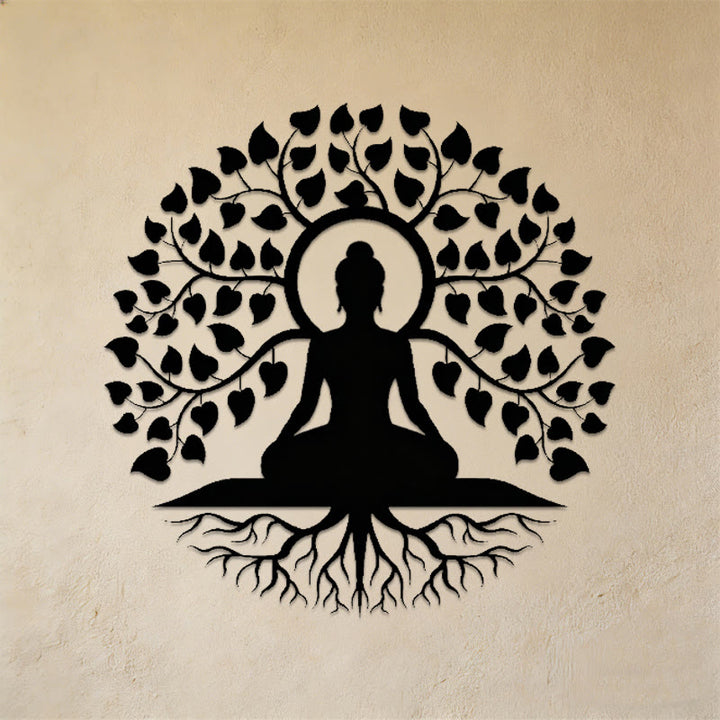 Olivenorma Buddha Under Bodhi Tree of Life Metal Wall Decor - image 2