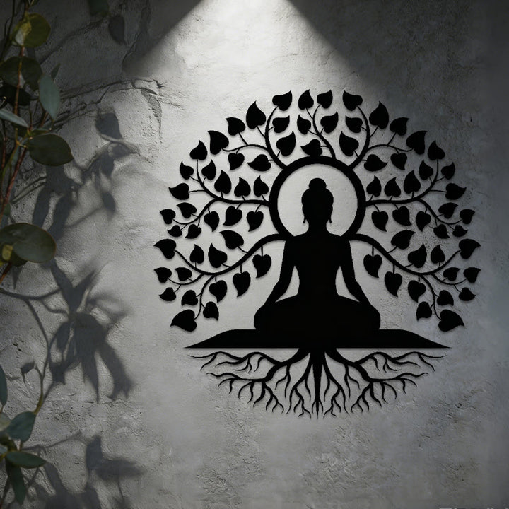 Olivenorma Buddha Under Bodhi Tree of Life Metal Wall Decor - image 3