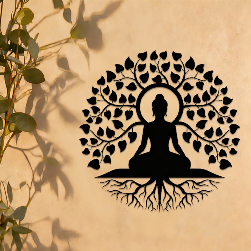 Olivenorma Buddha Under Bodhi Tree of Life Metal Wall Decor - image 4