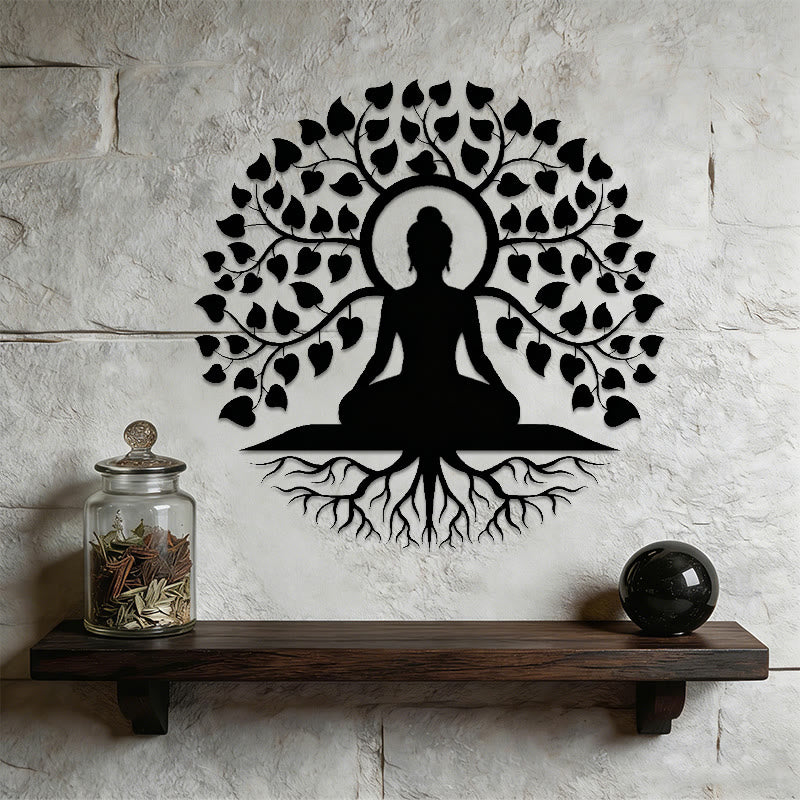 Olivenorma Buddha Under Bodhi Tree of Life Metal Wall Decor - image 5
