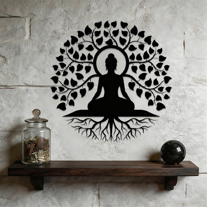 Olivenorma Buddha Under Bodhi Tree of Life Metal Wall Decor - image 5