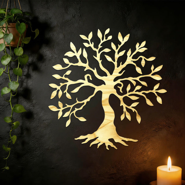 Olivenorma Rustic Tree of Life Metal Wall Decor - Golden - image 0