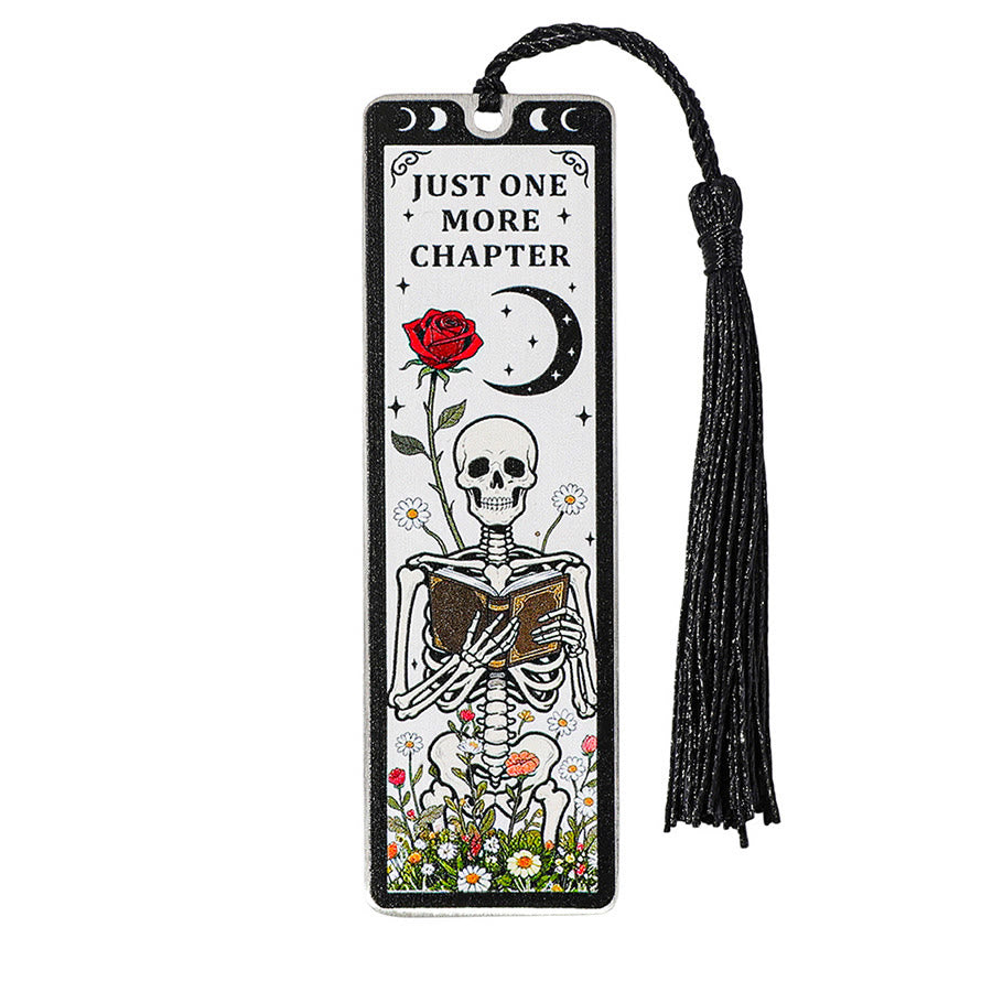 Olivenorma Tarot Style Skeleton Reader Bookmark - White & Rose Moon Skull Reader - 10pcs - image 0