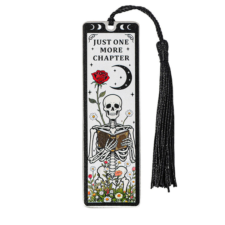 Olivenorma Tarot Style Skeleton Reader Bookmark - White & Rose Moon Skull Reader - 10pcs - image 0