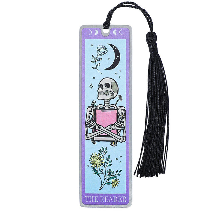 Olivenorma Tarot Style Skeleton Reader Bookmark - Purple & Rose Moon Skull Reader - 10pcs - image 7
