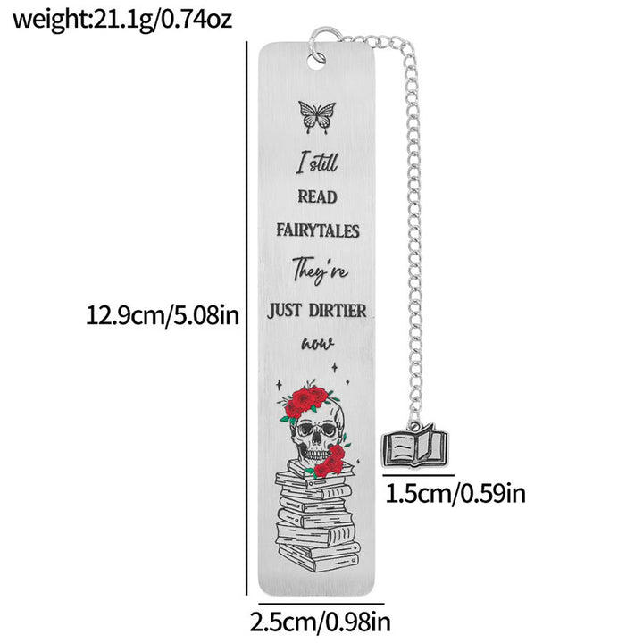 Olivenorma Tarot Style Skeleton Reader Bookmark - Silver & Rose Skull Book Reader - 10pcs - image 23