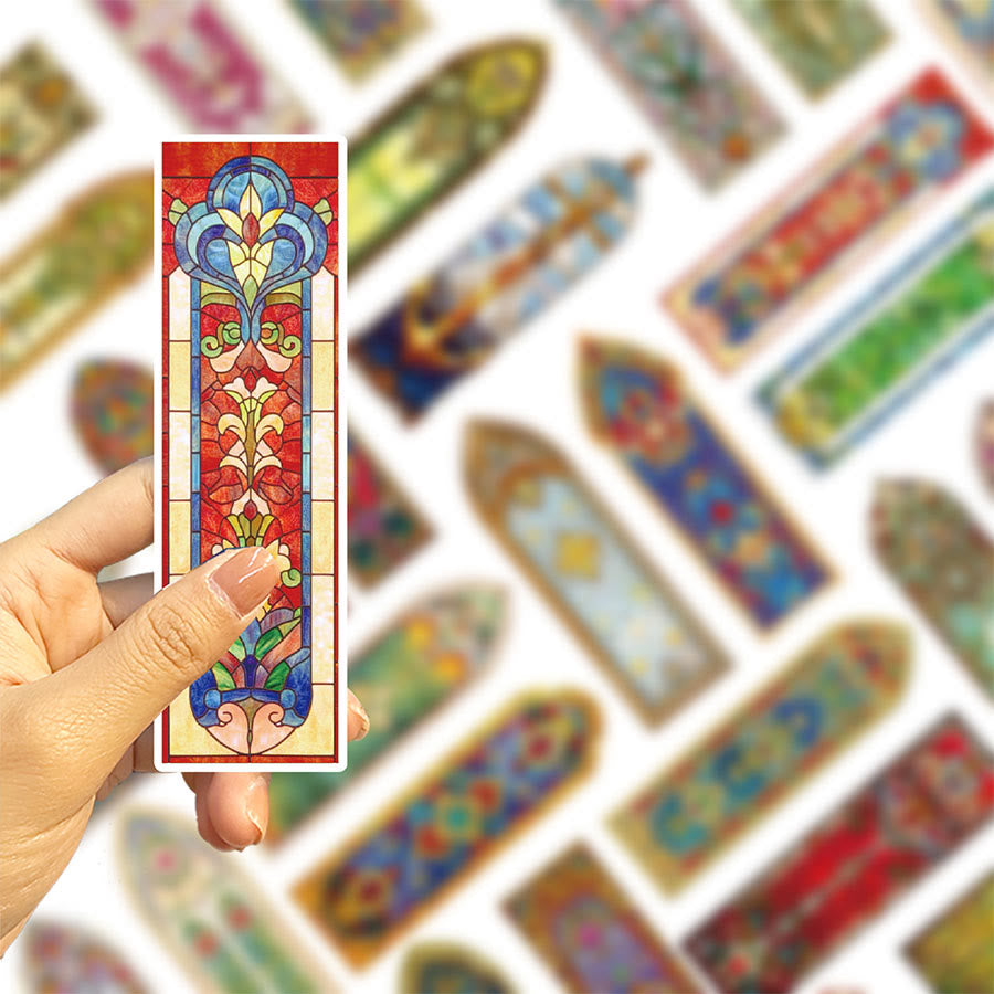 Olivenorma Stained Glass Art Nouveau Floral Bookmark - image 4