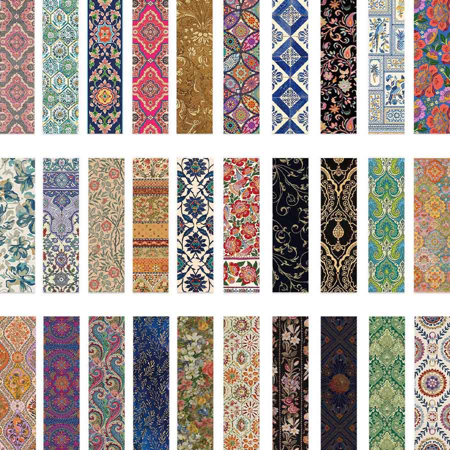 Olivenorma Vintage Boho Floral Paisley & Tile Pattern Bookmark - image 4