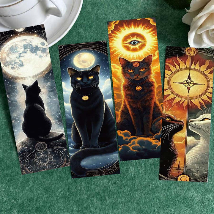 Olivenorma Mystical Celestial Black Cat Moon Sun Bookmark - A set of 30 cards - image 0